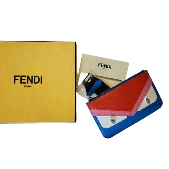 FENDI Monster Leather Coin Purse Wallet - Picture 1 of 8